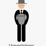 Trauerkarte und Layout Träger Urne ohne Trauerfeier