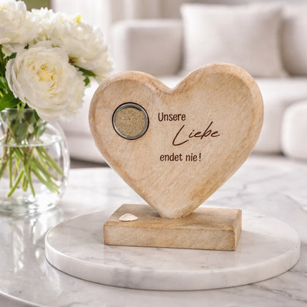 Erinnerungsherz mit Memory Medaillon FreiPfad Bestattungen