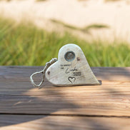 Erinnerungsherz Holz mit Memory-Madaillon